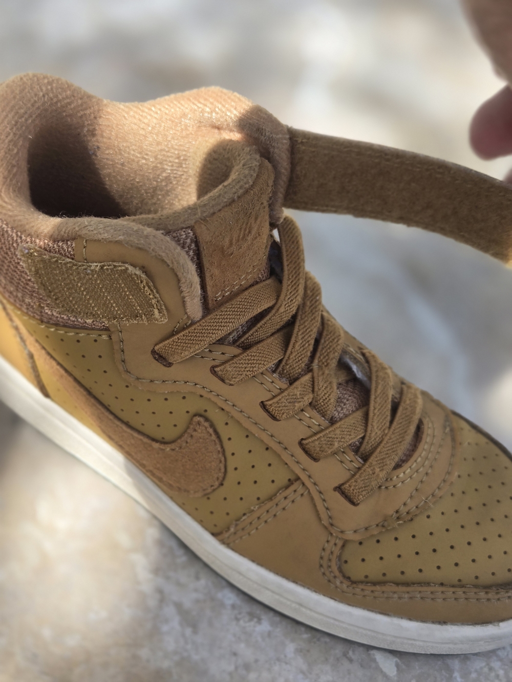 Nike Court Borough Mid 2 High-Top Sneaker in Wheat/Tan, 11